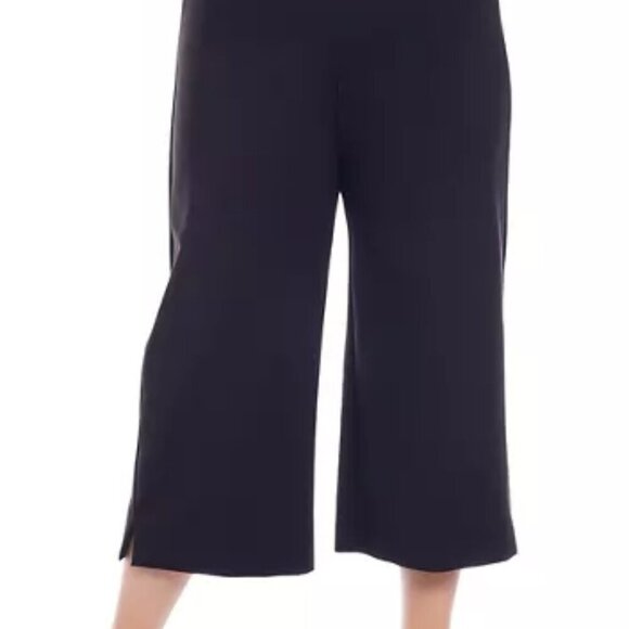 Karen Kane Cropped Pants Women's Plus Size 22W Black Wide Leg Stretch - Picture 1 of 14
